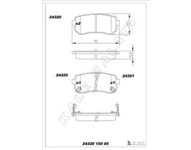 ARKA FREN BALATA HYUNDAI ACCENT ERA 1.4L G4EE 06-10 / İ30 1.4L 1.6L 08-> / İX35 1.6L G4FD GDİ 11-> / / KIA CEED 1.4L 1.6L 07-> / SPORTAGE 1.6L G4FD GDİ 09-> / RIO 1.4L 1.6L 05-> (Sürtünme yüzeyi eğik)