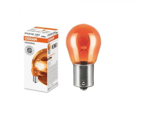 STANDART AMPUL- STOP/SİNYAL/PARK/GÖSTERGE AMPULÜ; 12V/PY21W (7507) (DUYBAU15S) (SARI) (OSRAM)