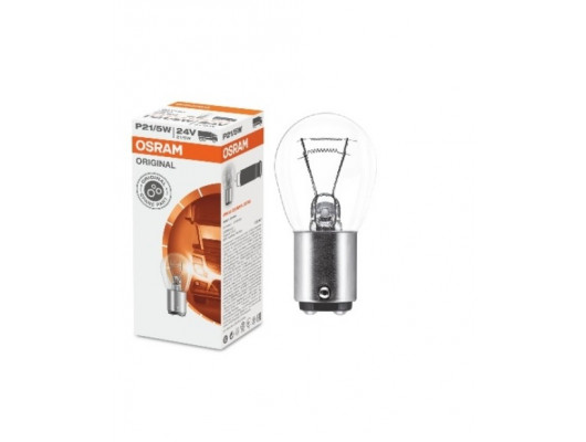 STANDART AMPUL- STOP/SİNYAL/PARK/GÖSTERGE AMPULÜ; 24V/P21/5W (7537) (DUY BAY15D) (OSRAM)