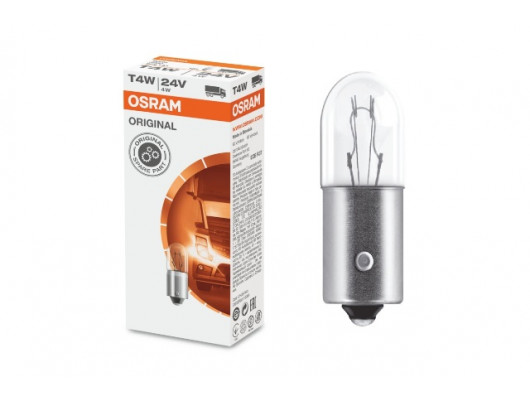 STANDART AMPUL- STOP/SİNYAL/PARK/GÖSTERGE AMPULÜ; 24V/T4W (3930) (DUY BA9S) (OSRAM)