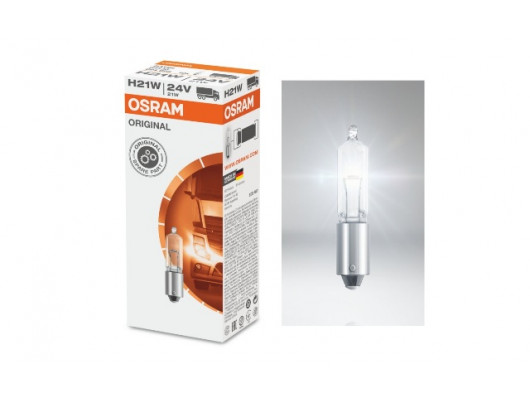 STANDART AMPUL- STOP/SİNYAL/PARK/GÖSTERGE AMPULÜ; 24V/H21W (64138) (DUY BAY9S) (OSRAM)