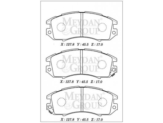 SUBARU IMPREZA- 93/96; ÖN FREN BALATASI (DİSK) (127,8X45,5X17) (DAIWA)