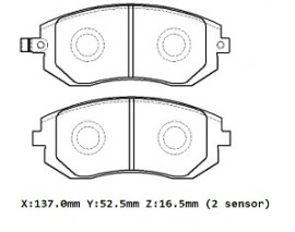 SUBARU IMPREZA- 99/03; ÖN FREN BALATASI 1,5/2,0/2,5 AWD (DISK) (137X52,5X16,5) (DAIWA)
