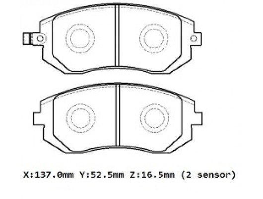 SUBARU IMPREZA- 06/07; ÖN FREN BALATASI 1,5/2,0/2,5 AWD (DISK) (137X52,5X16,5) (DAIWA)