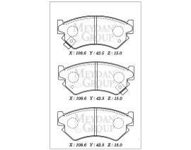 SUBARU JUSTY- 88/92; ÖN FREN BALATASI (DISK) (108,6X42,5X15) (DAIWA)