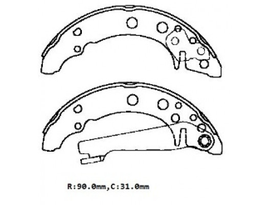 VOLKSWAGEN GOLF- 1/2- 74/91; ARKA FREN PABUCU (90X31)(BRAMAX)