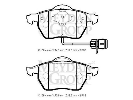 VOLKSWAGEN PASSAT- B5- 01/05; ÖN FREN BALATASI 1,6/1,8/2,0/2,5(2KABLOLU)(DİSK(156,4X73,8X19,6)BRAMAX