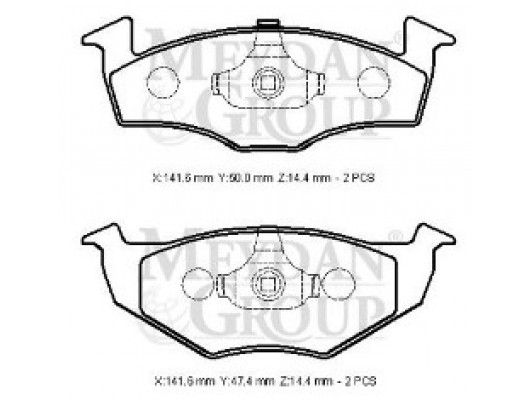 SEAT CORDOBA- 98/99; ÖN FREN BALATASI (DİSK) (141,6X50X16,48/141,6X47,4X16,48) (BRAMAX)