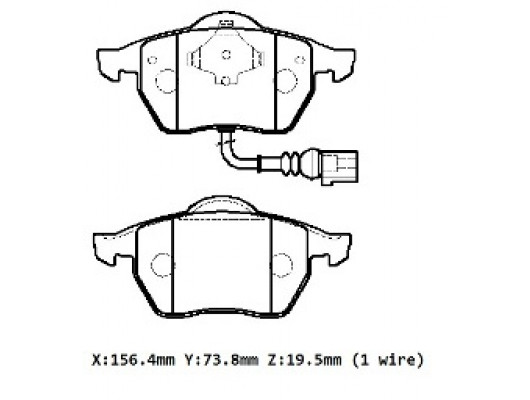 AUDI A3- 97/03; ÖN FREN BALATASI 1,8T/1,9TDI (1KABLOLU)(DİSK)(156,4X73,8X19,5)(BRAMAX)