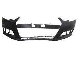 AUDI A4- 15/18; ÖN TAMPON SİYAH SENSÖR DELİKLİ/ÇEKİ KAPAKLI/FAR YIKAMA DELİKSİZ (TYG)