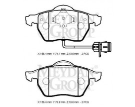 AUDI A6- 98/01; ÖN FREN BALATASI 1,8T/1,9/2,0/2,4/2,8(2KABLOLU)DISK)156,4X73,8X19,6/74,1X19,6)BRAMAX