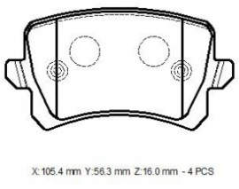 AUDI A6- 05/09; ARKA FREN BALATASI (DISK)(105,5X56,4X17)(BRAMAX)