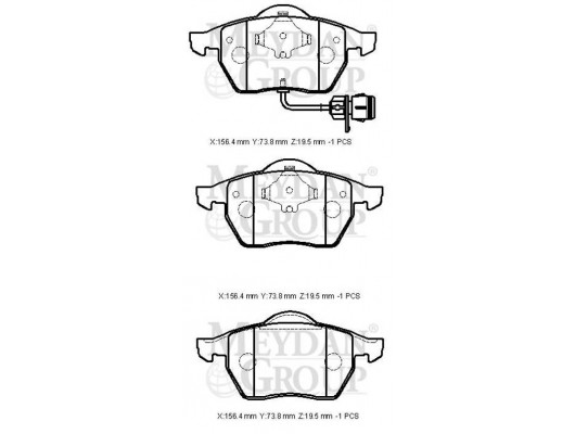 AUDI A100- 92/95; ÖN FREN BALATASI 2,0/2,4D/2,5TDI/2,6/2,8 (2KABLOLU)(DİSK)(156,4X73,8X19,5)(BRAMAX)