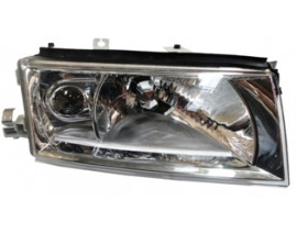 SKODA OCTAVIA- 01/10; FAR LAMBASI SAĞ ELEKTRİKLİ/MOTORSUZ/MERCEKLİ (ŞEFFAF CAM)(8FİŞ)(H4/H3)EUROLAMP