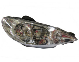 PEUGEOT 206- HB- 02/09; FAR LAMBASI SAĞ ELEKTRİKLİ/MOTORSUZ (ŞEFFAF CAMLI) H7/H7 (AYFAR) (E MARKLI)