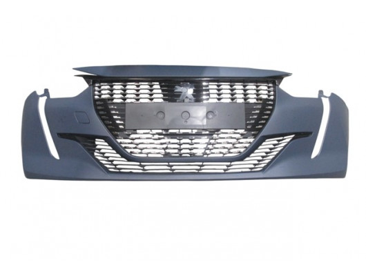 (YENİ ÜRÜN!!!)PEUGEOT 208- 20/23; ÖN TAMPON ASTARLI PANJURLU KOMPLE/ÇEKİ KAPAKLI/BRAKETLİ (TW)