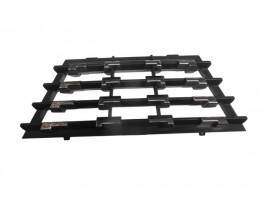 (YENİ ÜRÜN!!!)PEUGEOT 208- 20/23; ÖN PANJUR ALT ORTA KAPAK (RADAR KAPAĞI) PETEKLERİ SİYAH/NİKELAJLI (TW)