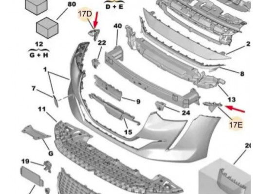 PEUGEOT 208- 24/25; ÖN TAMPON BAĞLANTI BRAKETİ SET (2PARÇA)(ÜST KÖŞE BRAKETİ) (TYG)