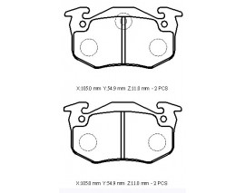 PEUGEOT 106- 91/96; ARKA FREN BALATASI (DISK) (105X54,9X11) (BRAMAX)