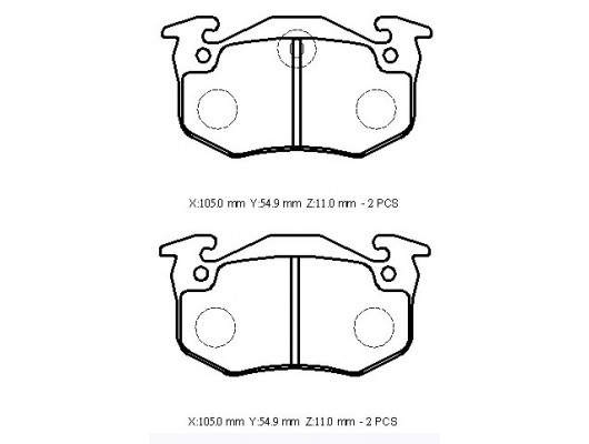 PEUGEOT 106- 91/96; ARKA FREN BALATASI (DİSK) (105X54,9X11) (BRAMAX)