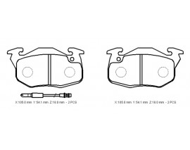 PEUGEOT 106- 97/01; ÖN FREN BALATASI (2 KABLOLU) (DISK) (105X54,1X18) (BRAMAX)