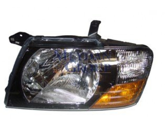 MITSUBISHI PAJERO- 00/03; FAR LAMBASI SOL MANUEL SIYAH TIP SARI/BEYAZ SINYALLI (FAMELLA)