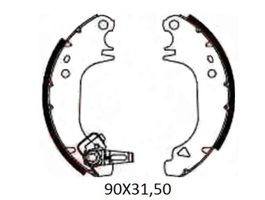 CITROEN SAXO- 96/00; ARKA FREN PABUCU (90X31,50) (BRAMAX)