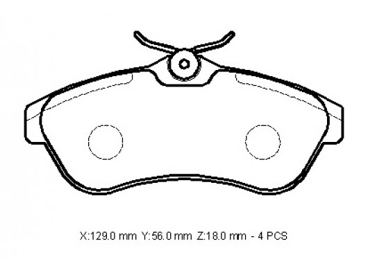 CITROEN C3- 03/09; ÖN FREN BALATASI 1,4/1,4HDI/1,6/1,6HDI (KABLOSUZ)(DİSK) (129X56X18) (BRAMAX)