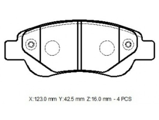 CITROEN C1- 07/13; ÖN FREN BALATASI (DİSK)(123X42,7X16)(BRAMAX)