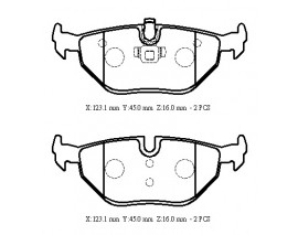 ROVER 75- SD- 00/04; ARKA FREN BALATASI (KABLOSUZ)(DİSK) (123,1X45X16)(BRAMAX)