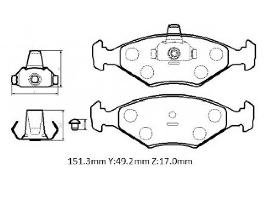 FIAT ALBEA- 02/05; ÖN FREN BALATASI 1,2/1,4 (KABLOSUZ)(DİSK) (151.3X49,2X17) (BRAMAX)