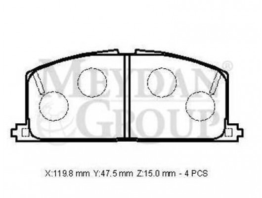 TOYOTA CORONA- AT151- 84/85; ÖN FREN BALATASI (DISK)(119,8X47,5X15)(DAIWA)