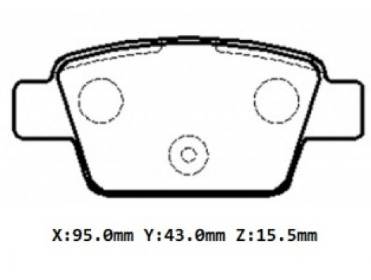 FIAT STILO- 03/06; ARKA FREN BALATASI 1,4/1,6/1,9 (KABLOSUZ)(DİSK)(95X43X15.5)(BRAMAX)