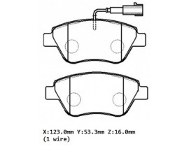 FIAT PANDA- 04/12; ÖN FREN BALATASI 1,3/1,4 (1 KABLOLU) (DISK) (123X53,3X16) (BRAMAX)