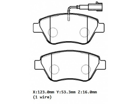 FIAT LINEA CLASSIC- 06/15; ÖN FREN BALATASI 1,3/1,4 (1 KABLOLU) (DISK) (123X53,3X16) (BRAMAX)