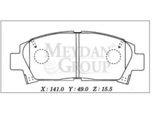 TOYOTA AVENSIS- 01/02; ÖN FREN BALATASI 1,6/1,8/2,0 (DİSK) (141X49X15,5) (DAIWA)