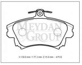 VOLVO S40- 96/00; ÖN FREN BALATASI 1,6/1,8/1,9/2,0 (DISK) (130X77,2X15,8) (DAIWA)