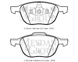 VOLVO S40- 05/07; ÖN FREN BALATASI (DISK) (155X62,2X17,2/156,4X66,9X17,2) (DAIWA)