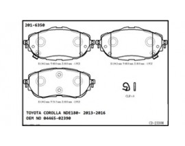 TOYOTA AURIS- 13/15; ÖN FREN BALATASI (DISK) (134,2X60X18/134,2X51,50X18) (DAIWA)