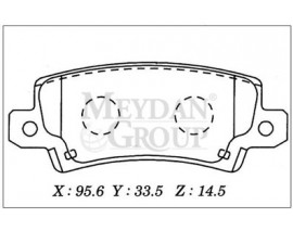 TOYOTA COROLLA- ZZE121- 02/06; ARKA FREN BALATASI (DISK) (95,6X33,5X14,5) (DAIWA)