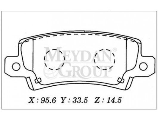 TOYOTA COROLLA- ZZE121- 02/06; ARKA FREN BALATASI (DISK) (95,6X33,5X14,5) (DAIWA)