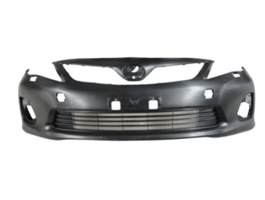TOYOTA COROLLA- E150- 10/13; ÖN TAMPON SİYAH (IZGARALI/ÇEKİ/SİS/FAR YIKAMA DELİKLİ FPI)
