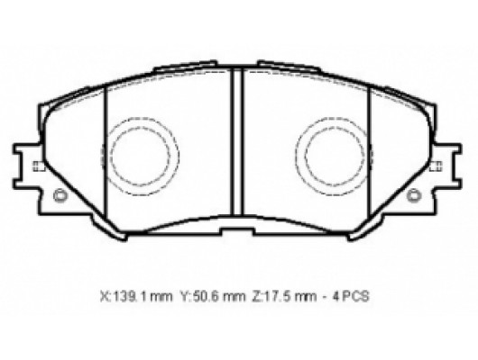 TOYOTA COROLLA- E150- 07/13; ÖN FREN BALATASI BENZİNLİ TİP (DİSK)(139,1X50,6X17,5) (DAIWA)