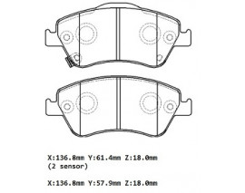 TOYOTA COROLLA- E150- 07/13; ÖN FREN BALATASI DIZEL TIP (DISK)(136,8X61,4X18/136,8X57,9X18) (DA