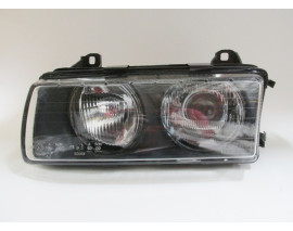 BMW 3 SERI- E36- SD/COUPE- 91/98; FAR LAMBASI SOL MAN/ELK (ÇİZGİLİ CAM) MERCEKLİ SİYAH 4FİŞLİ(DJ