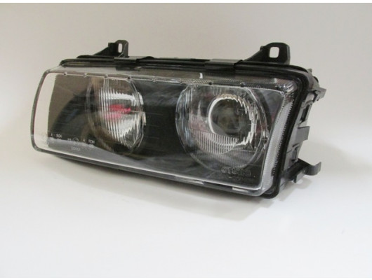 BMW 3 SERI- E36- SD/COUPE- 91/98; FAR LAMBASI SOL MAN/ELK (ÇIZGILI CAM) MERCEKLI SIYAH 4FISLI(DJ