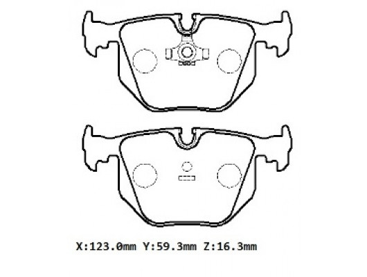 BMW 5 SERI- E34- 92/95; ARKA FREN BALATASI (KABLOSUZ) (DİSK) (123X59,3X16,3) (BRAMAX)