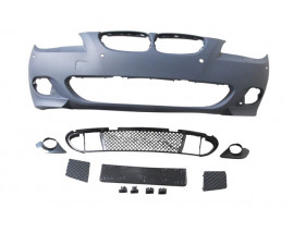 BMW 5 SERI- E60- 04/07; ÖN TAMPON (IZGARALI//PLAKA PLAST.)SEN.DELİKLİ 24MM/F.YIK.LI) (M-TECH) ASTARL