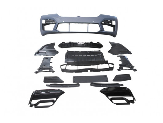 (YENİ ÜRÜN!!!)BMW 5 SERI- G30- 20/22; ÖN TAMPON GRİ (IZGARALI/SİS KAPAKLI/SENSÖR DELİKLİ) (F90/M5/LCI)