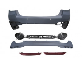 BMW 5 SERI- G30- 20/22; ARKA TAMPON (KARLIKLI/REFLEKTÖRLÜ/BRAKETLİ/ÇEKİ KAPAKLI/SENSÖRLÜ) (M-TECH)